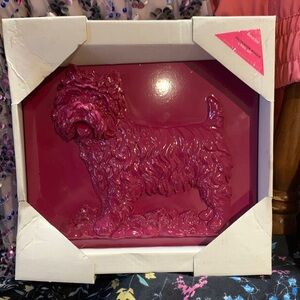 Hot Pink Decorative Dog Wall Plaque by